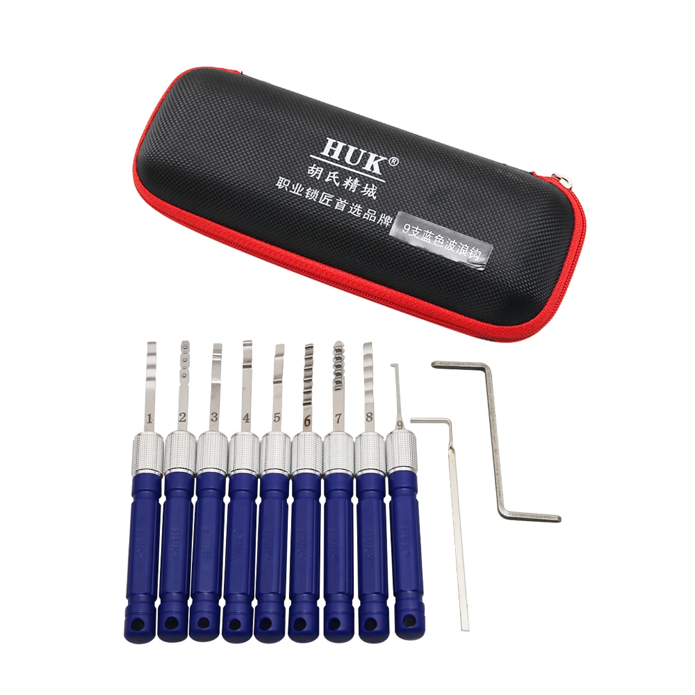 

HUK Civil Stainless steel Tool 11 Pieces Canvas Bag With Zipper Set for Locksmith Supplies