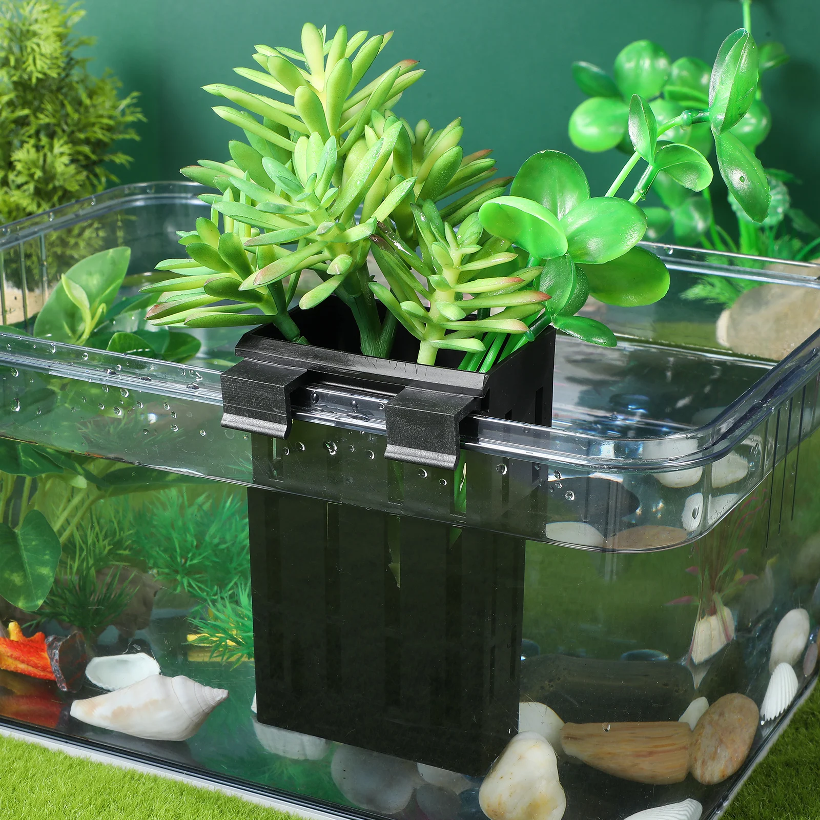 

10 Pcs Aquatic Plant Pot Water Flow Holes Fish Tank Planter Hanging Basket Aquarium Plants Holder Plastic Decorative