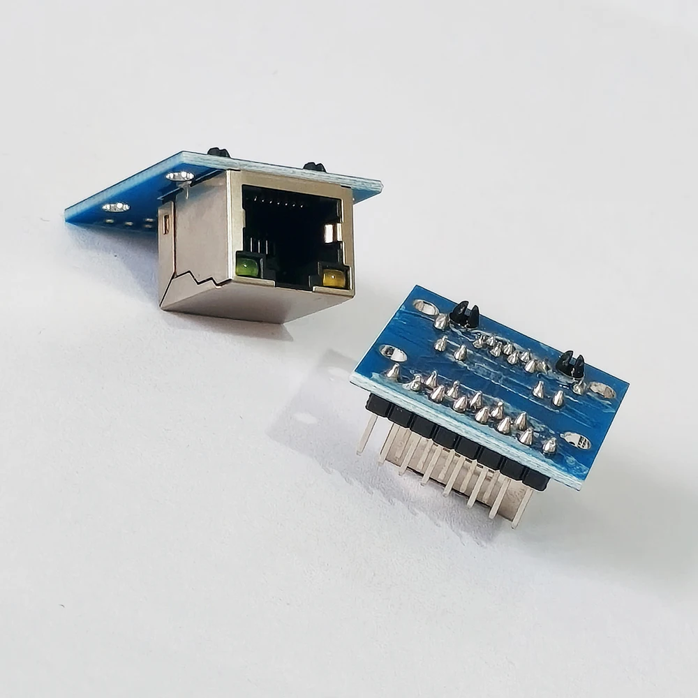 1/5 Stück RJ45-Buchse mit Breakout-Board und blauer LED-Licht-Schutzfolie, 2,54 mm DIP-Pin, Ethernet-Kristallbuchse, Test-PCB-Adapter – Detail 4