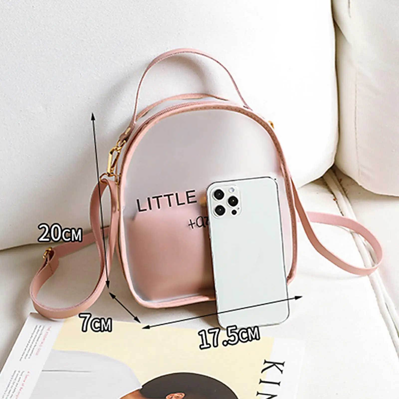 Women\\u2019s Fashion Letter Printing Backpack Creative Transparent Large Capacity Casual Shoulder Bag Handbag