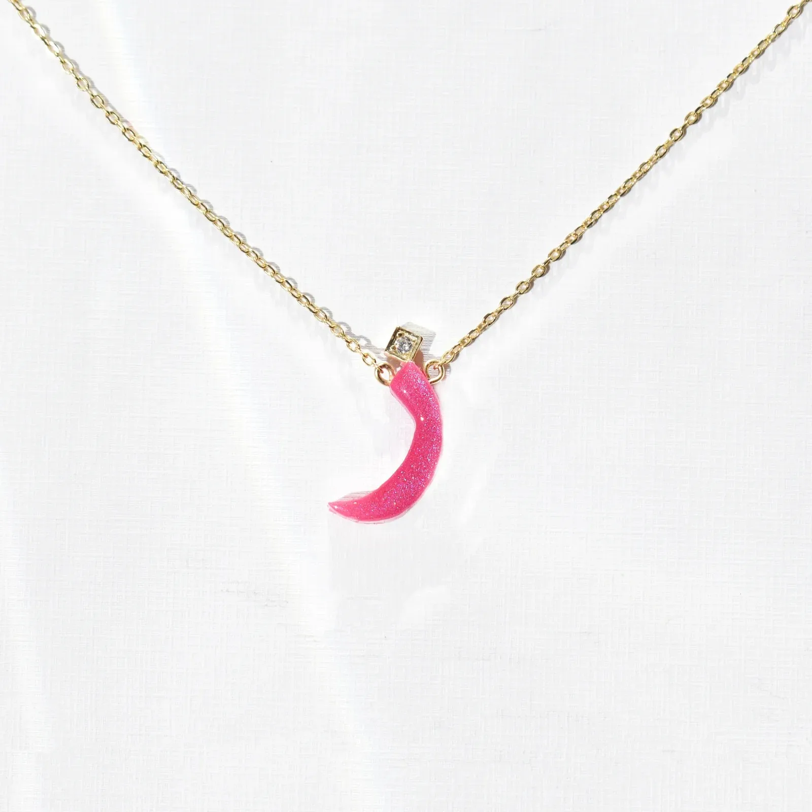 Custom Arabic Name Necklace Glitter Enamel Pink 18K Gold Plated Cubic Zirconia Pendant Twisted Chain Cute Jewelry Gift for Her