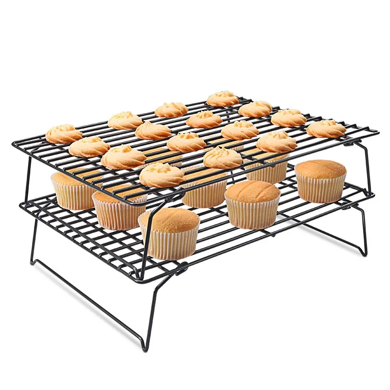 Oven baking non-stick cooling rack, multi-layer foldable drying net, cake bread biscuits cold drying rack