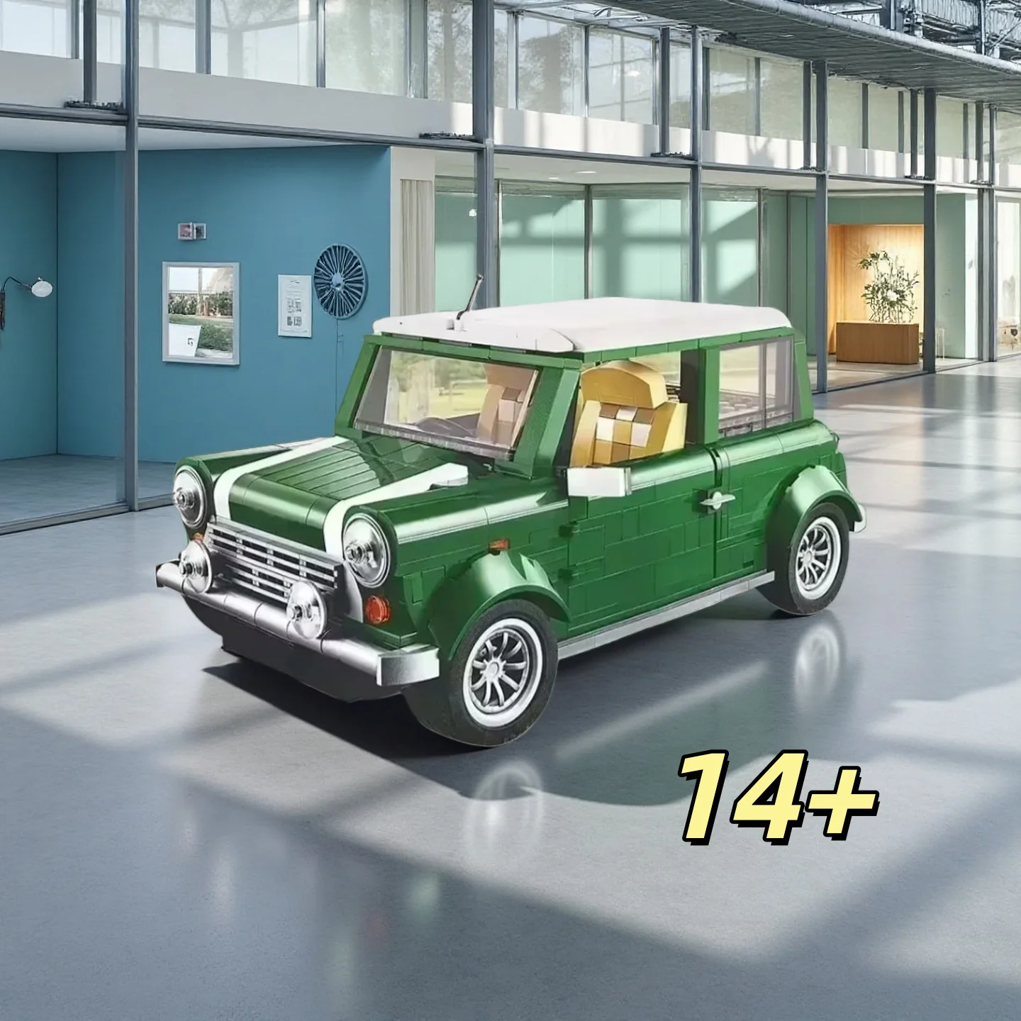 

1077 деталей MOC: Миниатюрная классическая зеленая машинка из строительных блоков, конструктор для самостоятельной сборки, модель автомобиля, игрушка, подарок на день рождения или Рождество