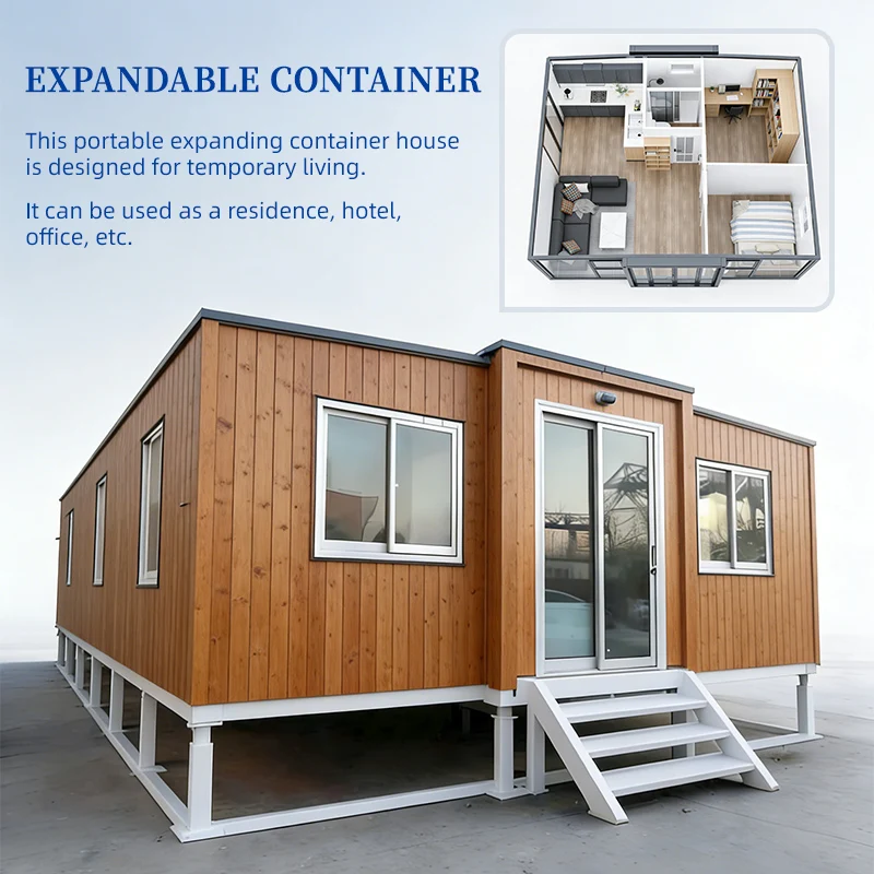 Factory Price Prefabricated 3-in-1 Bolted Mobile Homes Folding Expandable Container House Modern Design Living Room Home Office