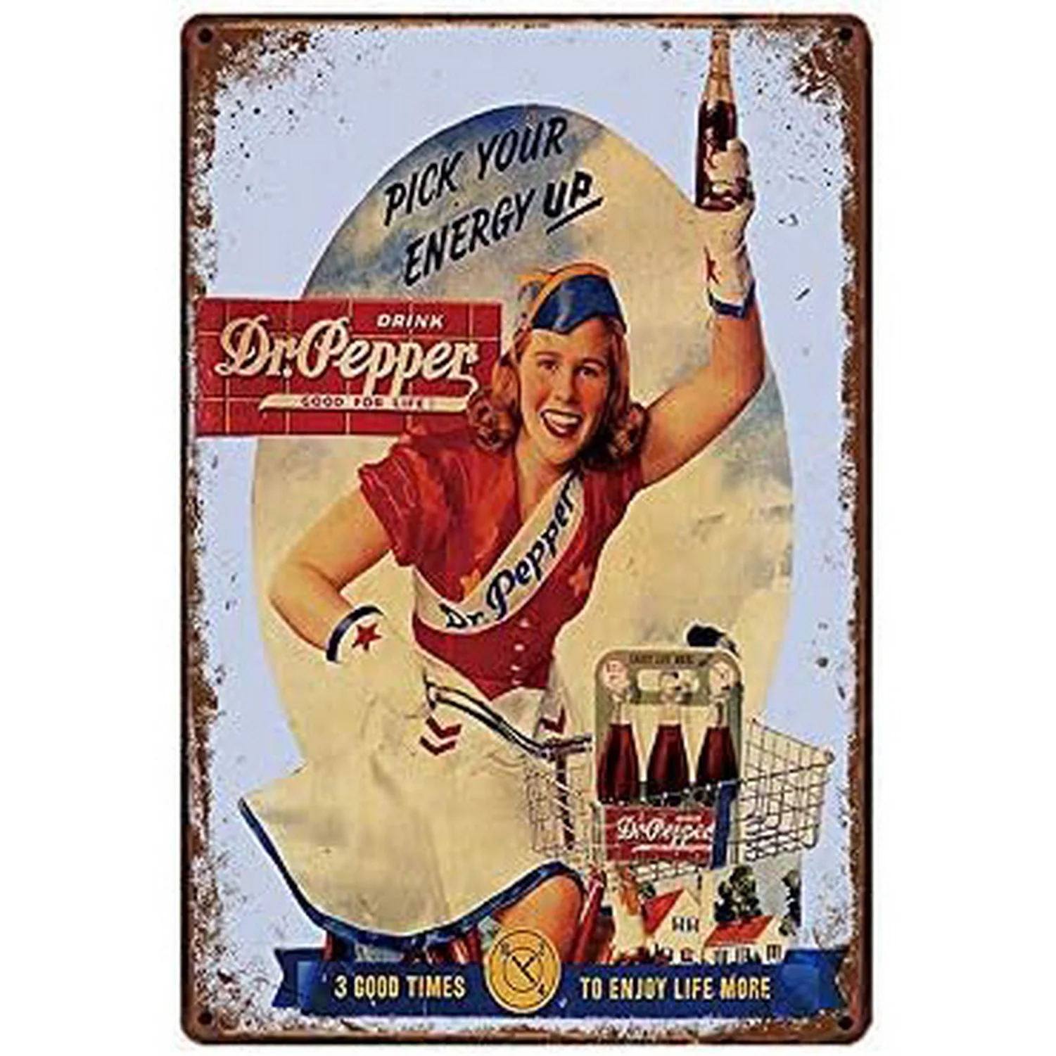 Dr. Pepper Cola Metal Tin Signs Wall Art Posters Plaque Vintage Iron Painting Decoration for Man Cave Home Cafe Garage Club Bars