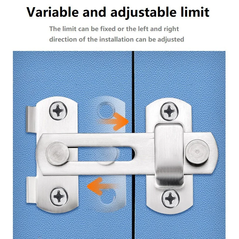 

1Pc Stainless Steel Latch Lock Sliding Barn Door Lock Hardware Gate Latches Home Window Cabinet Closet Door Lock Safety Buckle