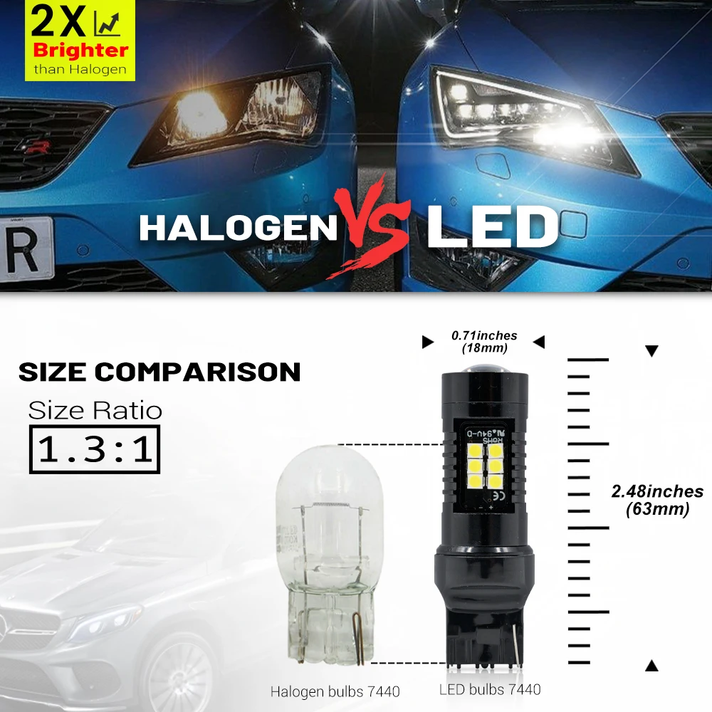 Fits For Seat Ibiza MKV KJ1 KJG Hatchback 2017-2024 Canbus White LED Bumper Driving DRL/Parking Fog Light Bulbs Replacement