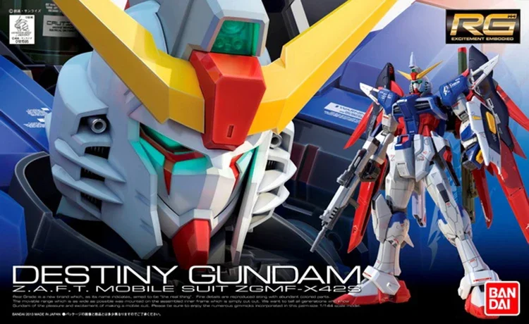 Bandai RG 1/144 ZGMF-X42S Destinure Gundam โมเดลอนิเมะต้นแบบของเล่นโมเดลเด็กผู้ชายของสะสมแอ็กชันตุ๊กตาพีวีซี