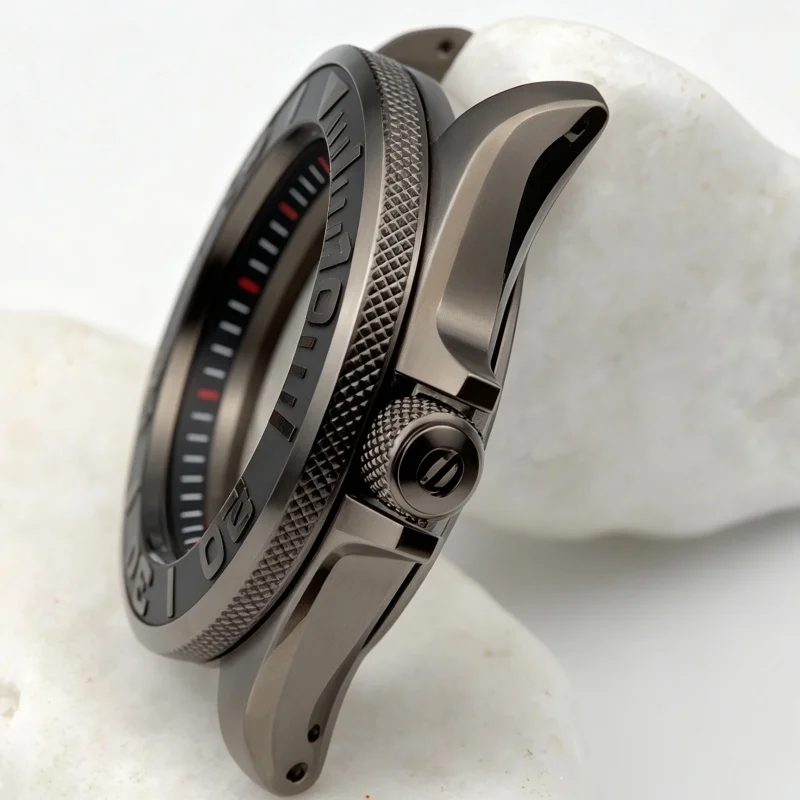 Gun Colour SKX007 SKX009 Style Watch Case Sapphire Crystal Fit NH34 NH35 NH36 Automatic Movement Watch Mod Housing