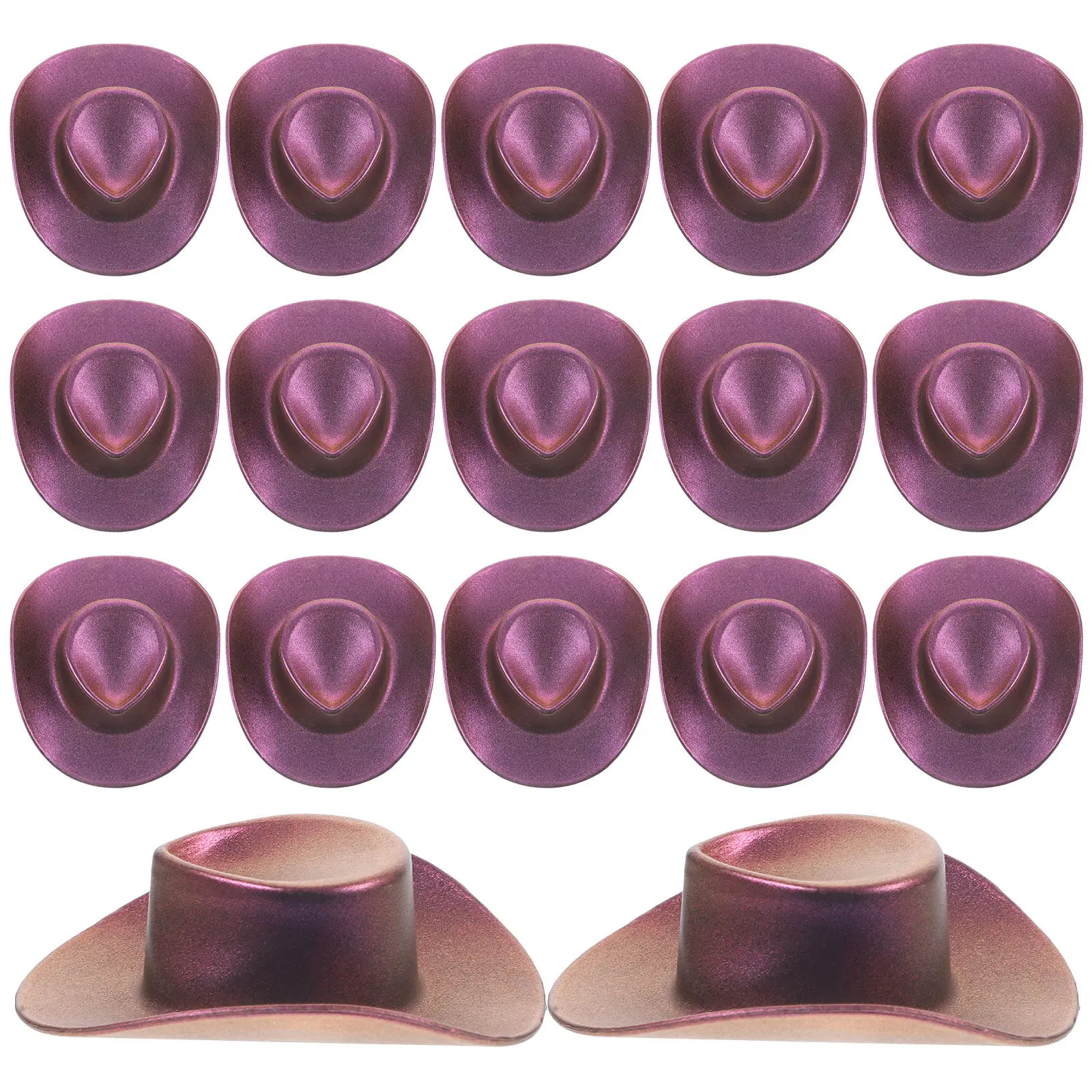 

20 шт. миниатюрных пластиковых ковбойских шляпок для поделок, украшения стола на вечеринке, мини-шляпки для DIY-аксессуаров