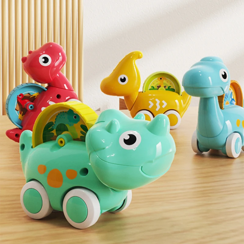 New Children's Cartoon Dinosaur Car Inertia Car 0-1 Years Old Baby Puzzle Toys Car Cloth Bag Set Kids Fun Holiday Birthday Gift