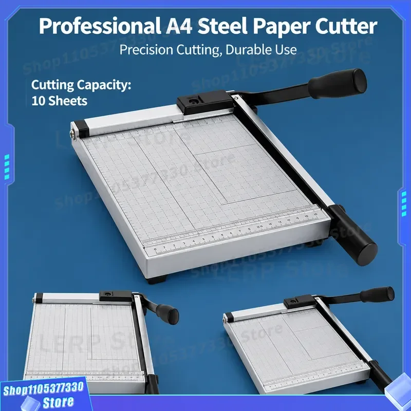 A4 Professional Paper Card Cutter Steel Manual Guillotine Style Cutting Machine with Metal Base Box Cutter