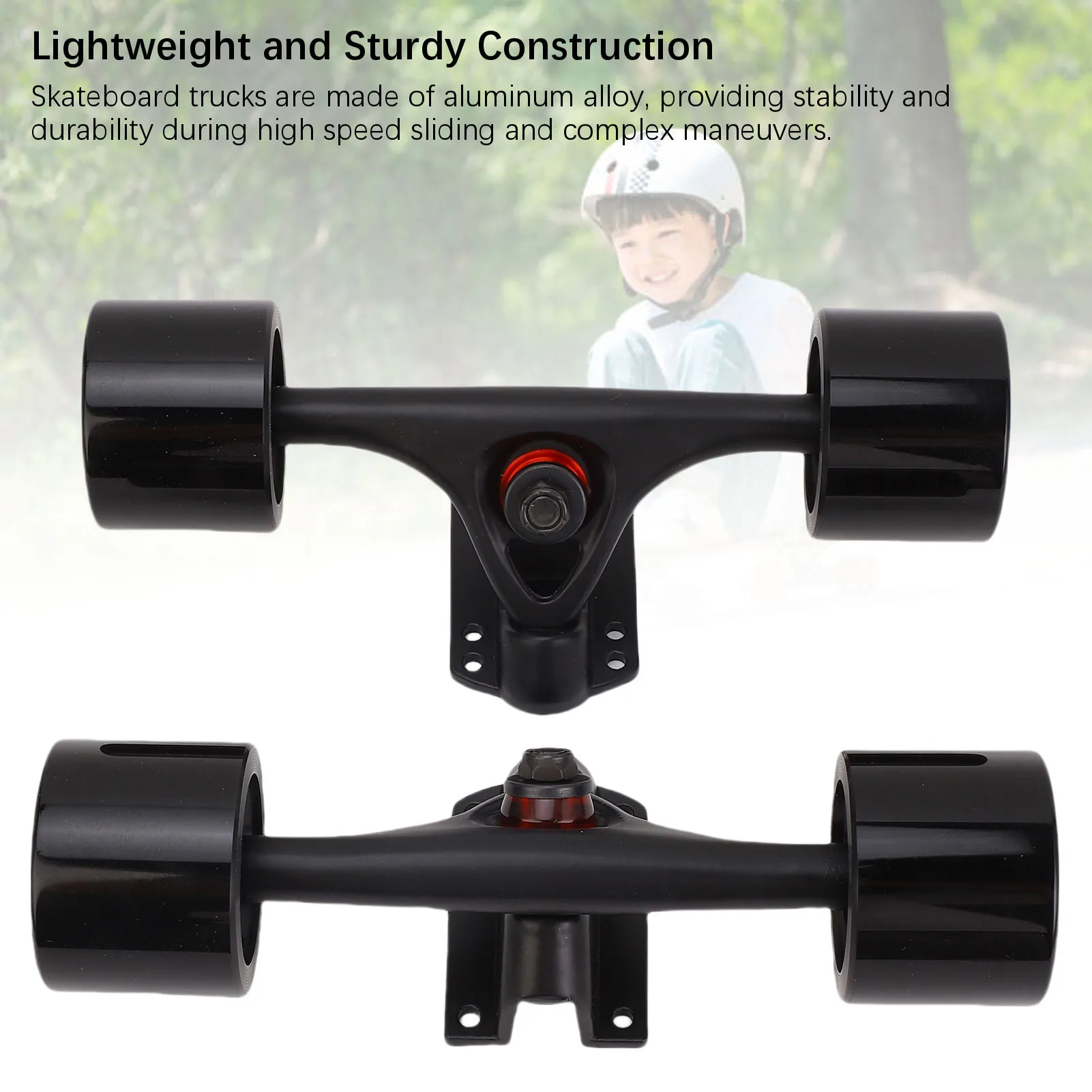 7 Inch Skateboard Trucks with Wheels 65x51mm Longboard Trucks Wheels Combo Set Aluminum Alloy Skateboard Hardware Combo Kit