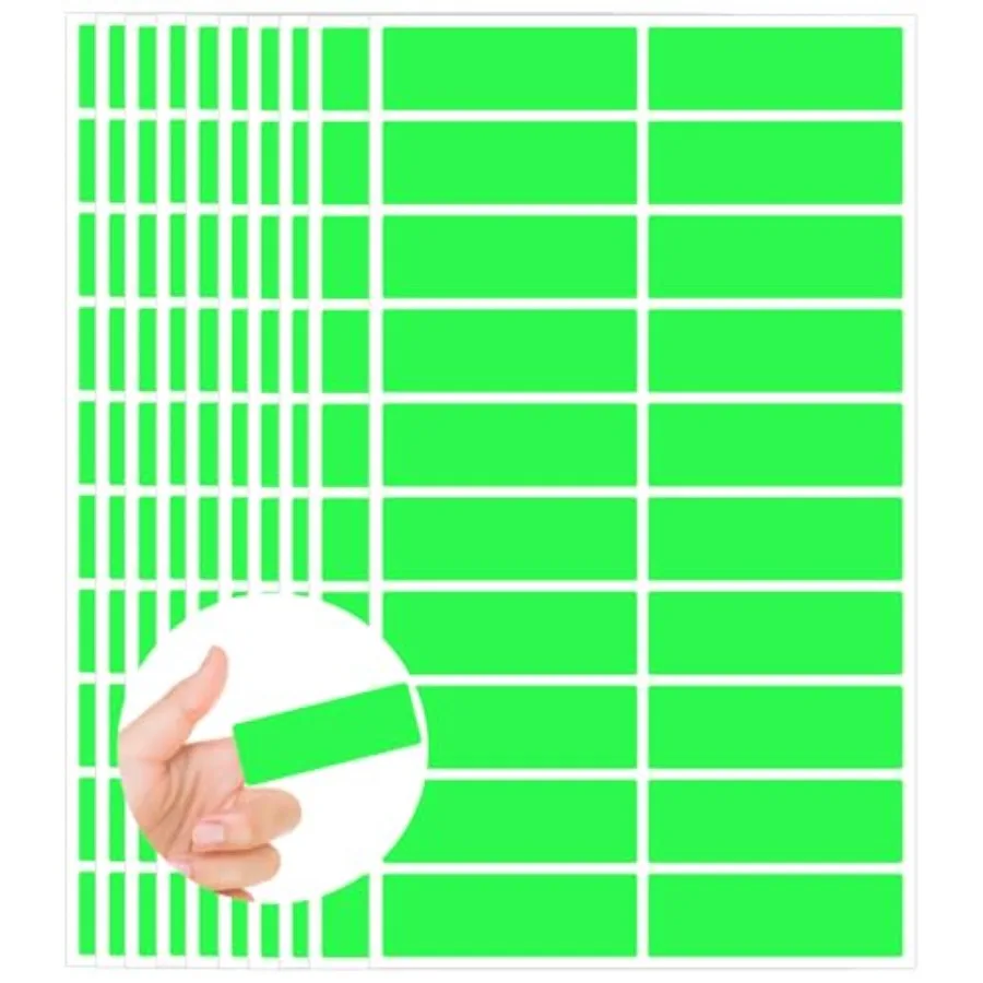 

Флуоресцентные зеленые прямоугольные этикетки 1x3 дюйма, 400 шт., для цветовой кодировки, ценников на распродажах, разделителей для папок