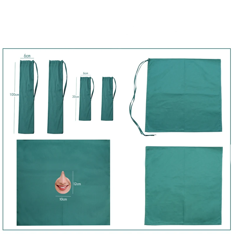 Stomatology cavity towel wrap Dental implant square towel with holes hole towel lamp set cotton disinfection towel double layer