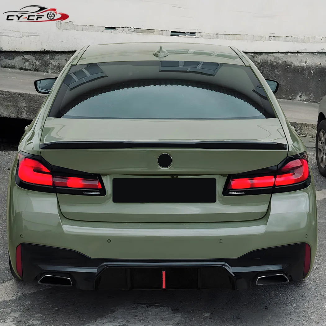 Rear Bumper Lip For BMW G30 G31 530i 530d 530e 550i 550d 2017-2023 For M Sport M5 Style Diffuser Splitter Spoiler With LED Brake