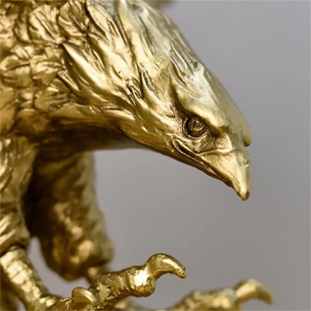 Eagle Statue Resin Animal Ornament Color/Gold Falcon Sculpture Home Decoration Crafts Office Figurines Desktop Accessories Gift view 5