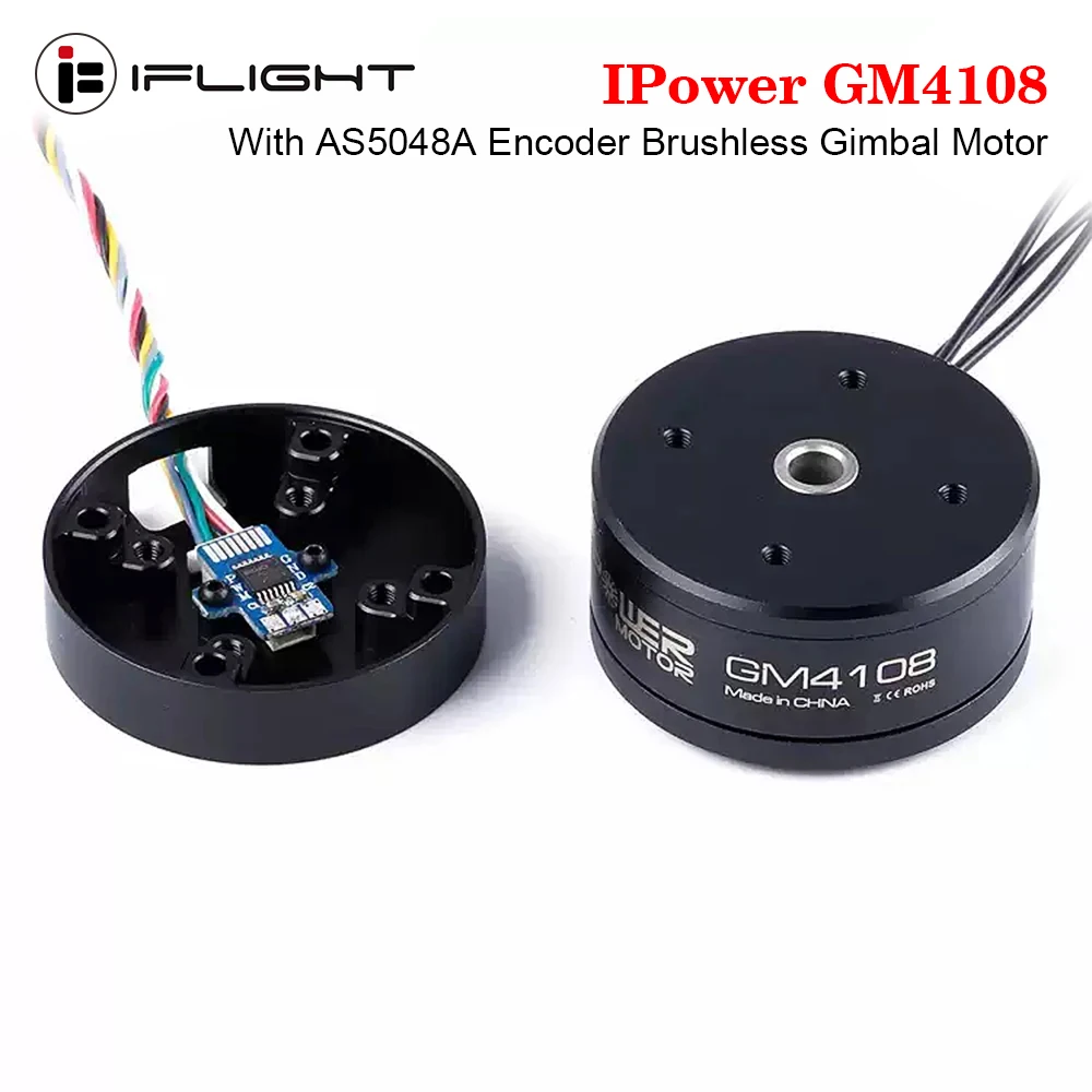 iFlight IPower GM4108 With AS5048A Encoder Brushless Gimbal Motor for FPV Applicable Camera Stabilization 600-1200g 5N/ 7N/ GH2