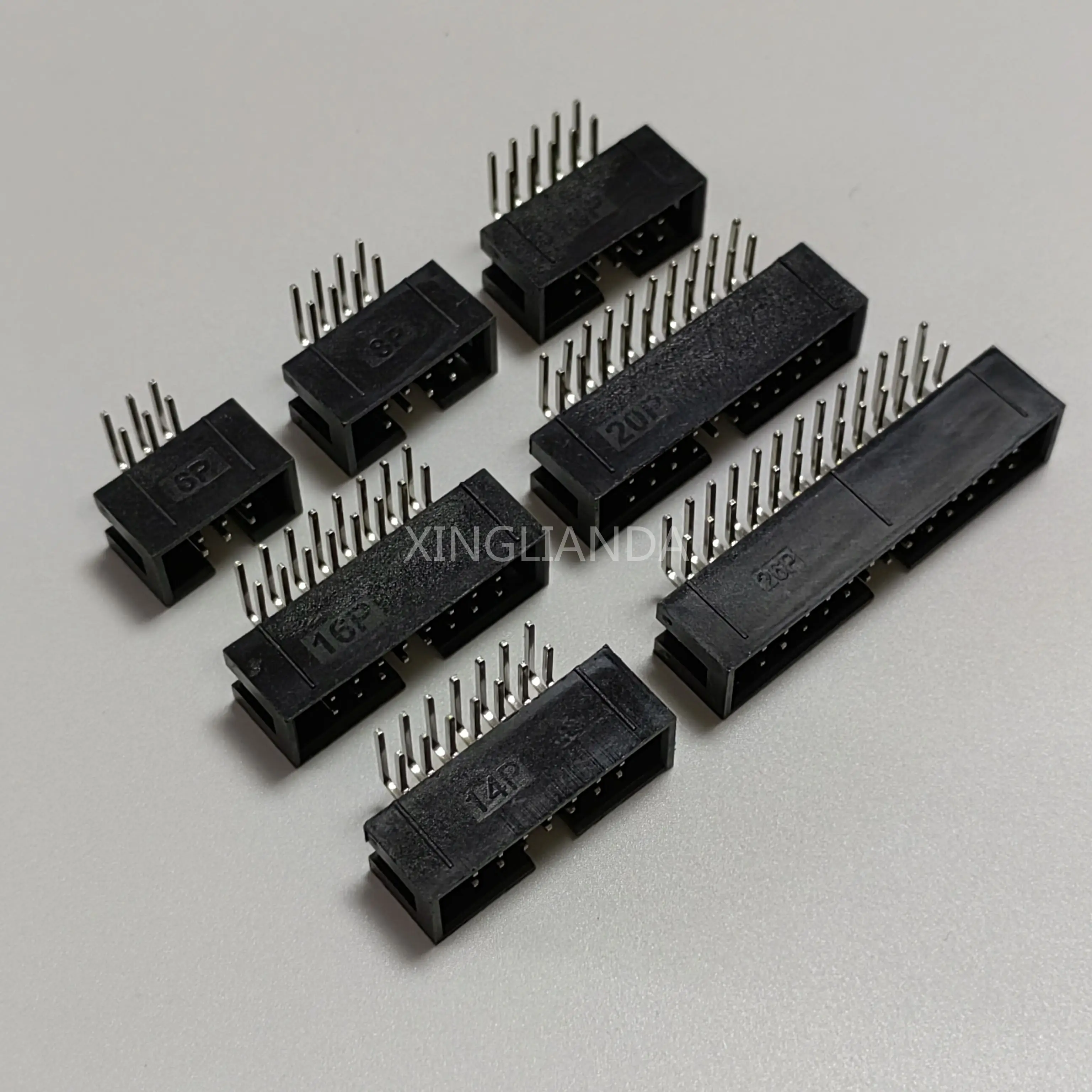 DC3 6P 8P 10P 14P 16P 20P 26P 34P 40P 50P 2.54mm Socket Header Connector ISP Male Double-spaced Right Angle IDC JTAG