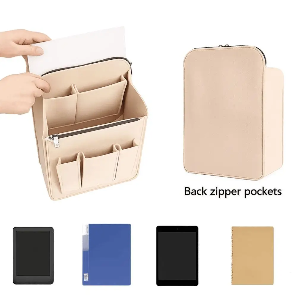 Felt Backpack Organizer Insert Multi layer Multi-Pocket Rucksack Insert Large Capacity Multifunctional Insert Cosmetic Bag