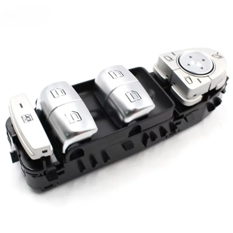 Silver Window Switch A2229056800 For Mercedes Benz C-Class W205 GLC W253 2015-2020 Front Driver Left Control Button Chrome