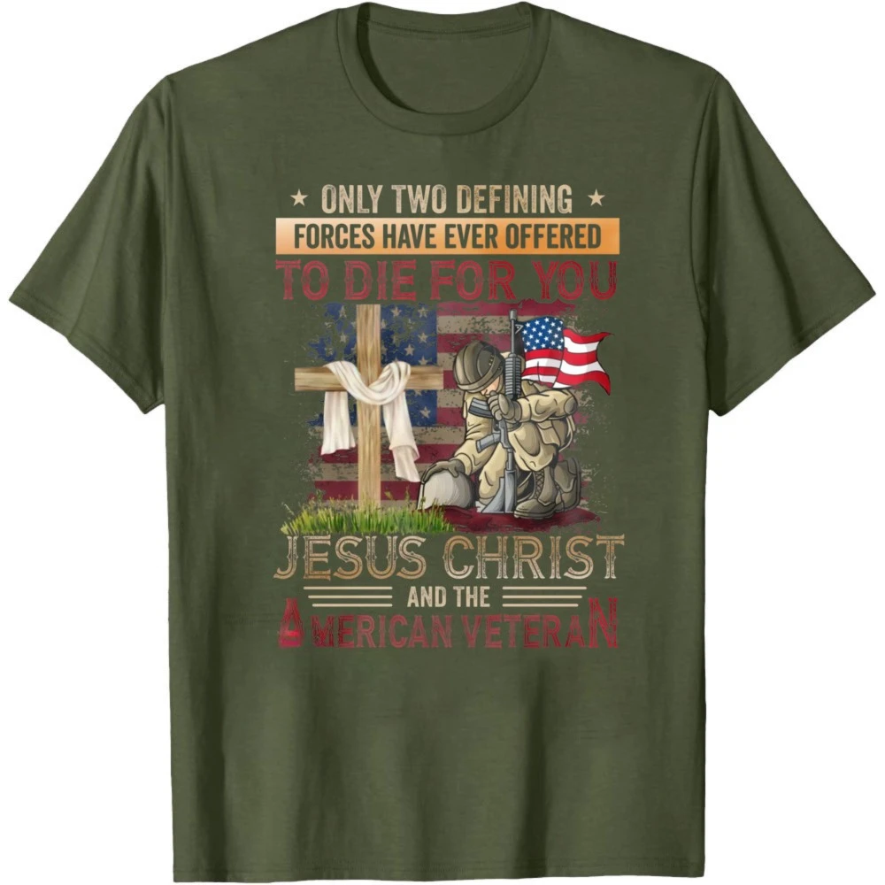 Only Two Defining Forces Have Ever Offered To Die for You T-Shirt Faith Men T Shirt Fashion Loose Harajuku Streetwear Tops