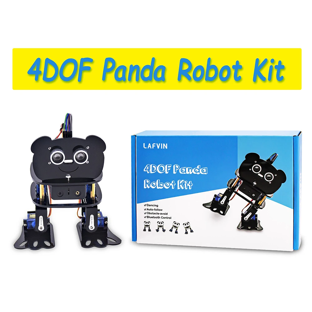 4-DOF Panda Robot Kit Dancing Robot Kit for Arduino DIY Electronic Toy Automatic Tracking /APP Control