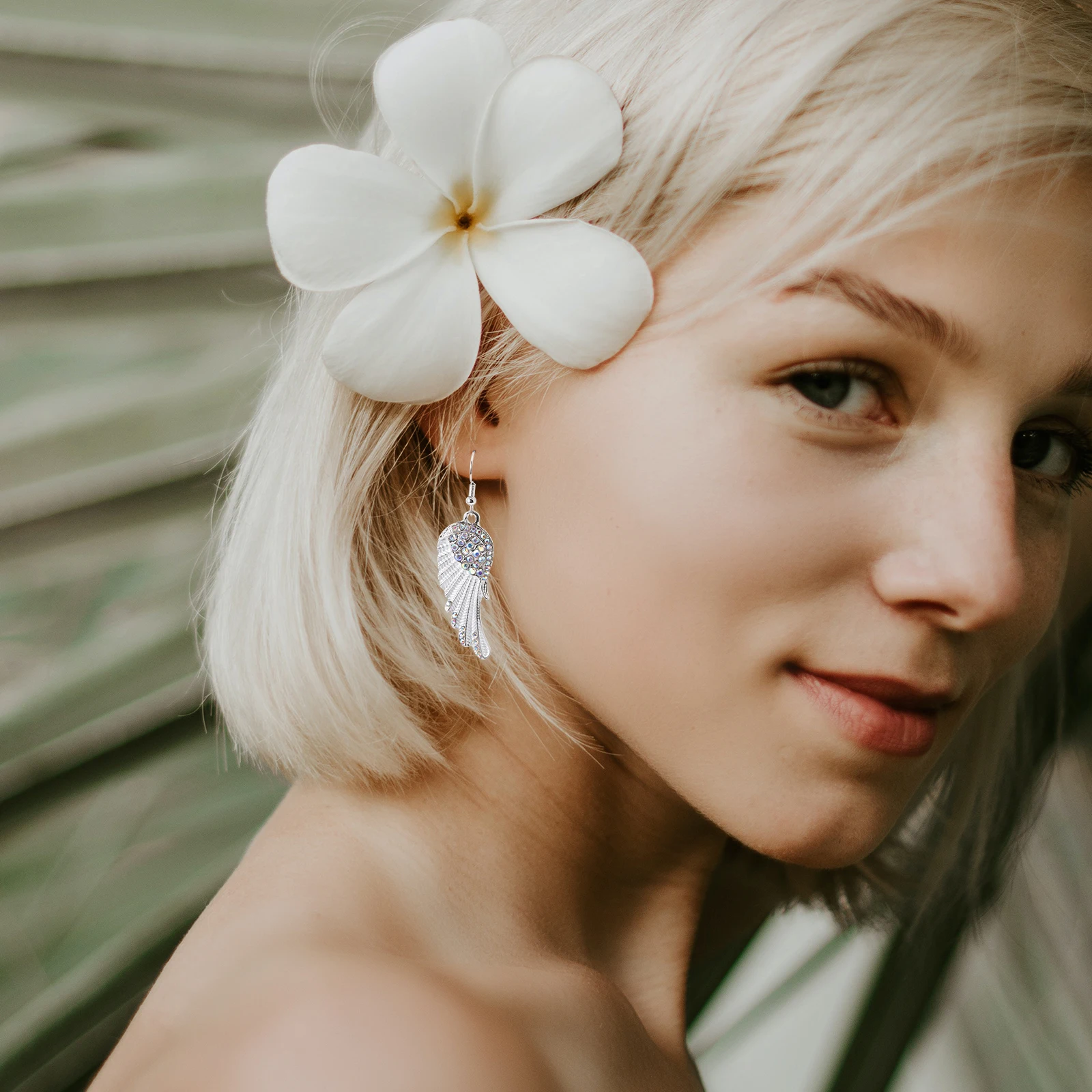 Orecchini a ali Design da sposa Ciondola gioielli da sposa per donna Donna