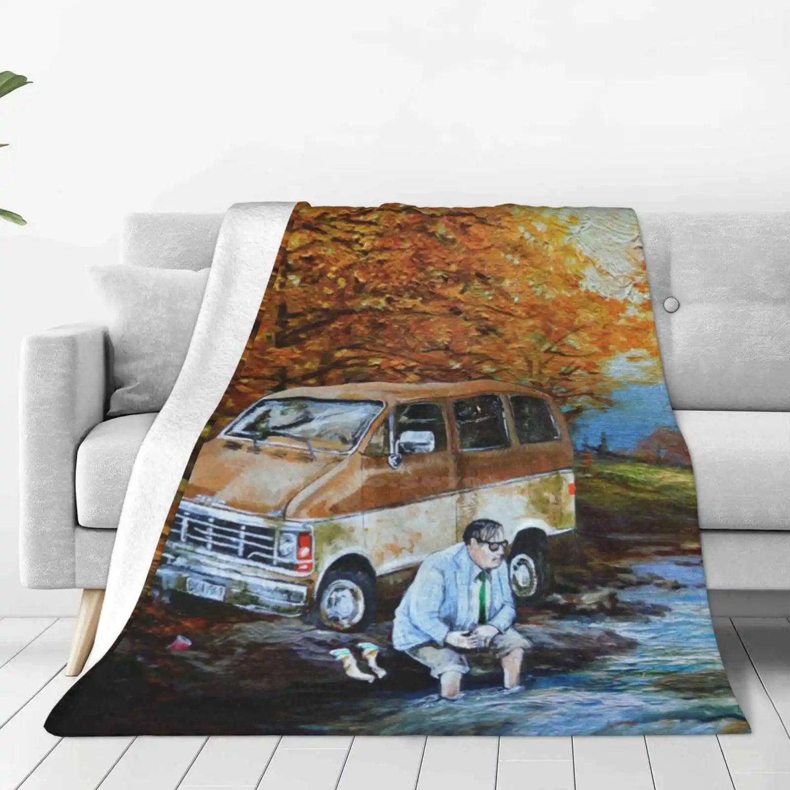 Living In A Van Down By The River Creative Design Comfortable Warm Flannel Blanket Tv Chris Farley Matt Foley