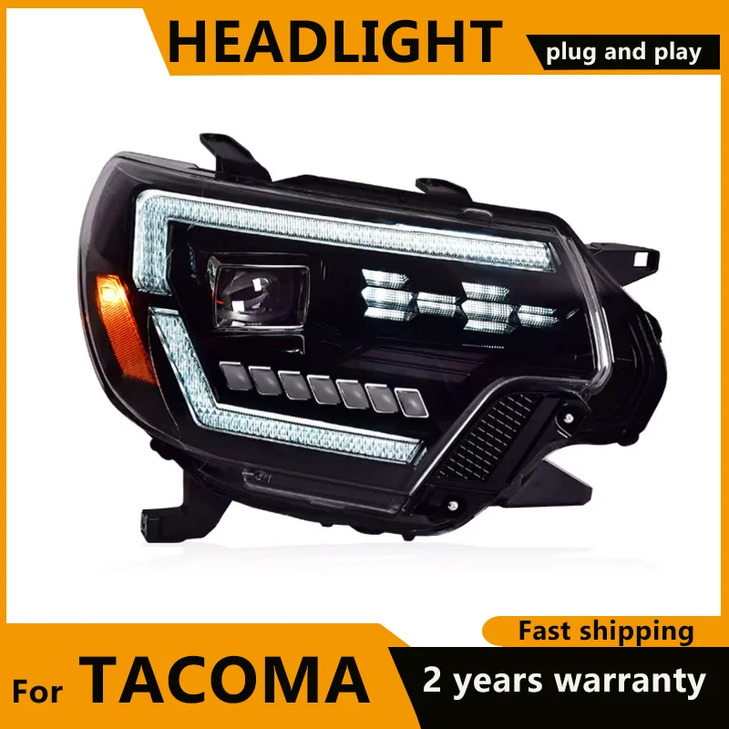 For Toyota Tacoma Headlights 2012 2013 2014 2015 Tacoma LED Headlight LED DRL Project Lens Dynamic turn signal Headlamp assembly