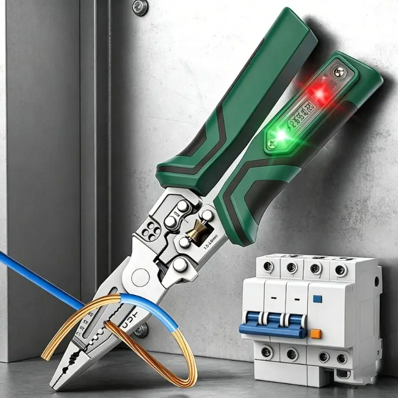 

Инструмент для зачистки проводов из нержавеющей стали с обнаружением напряжения и эргономичной ручкой для электромонтажных работ