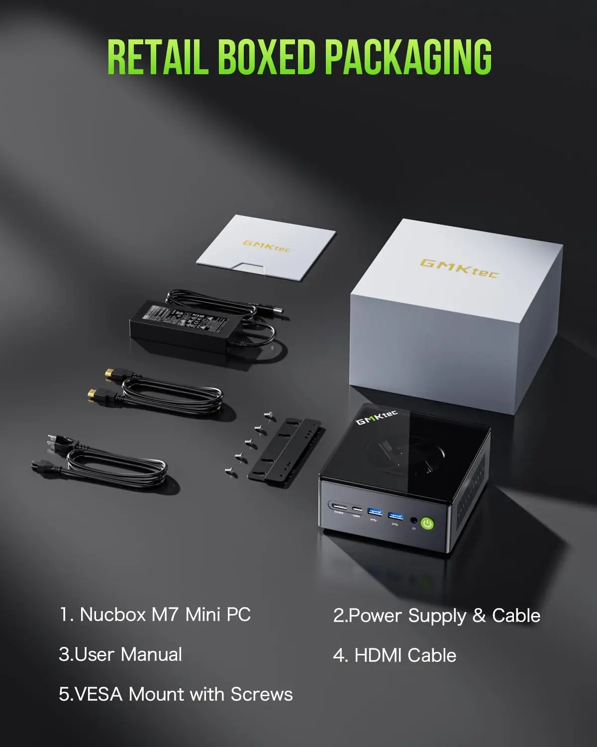 GMKtec M7 Mini PC نسخة محدثة AMD R7 Pro 6850H Win 11 DDR5 NVMe SSD PCIe3.0 Wifi6 BT5.2 8K HD كمبيوتر مكتبي للألعاب المكتبية