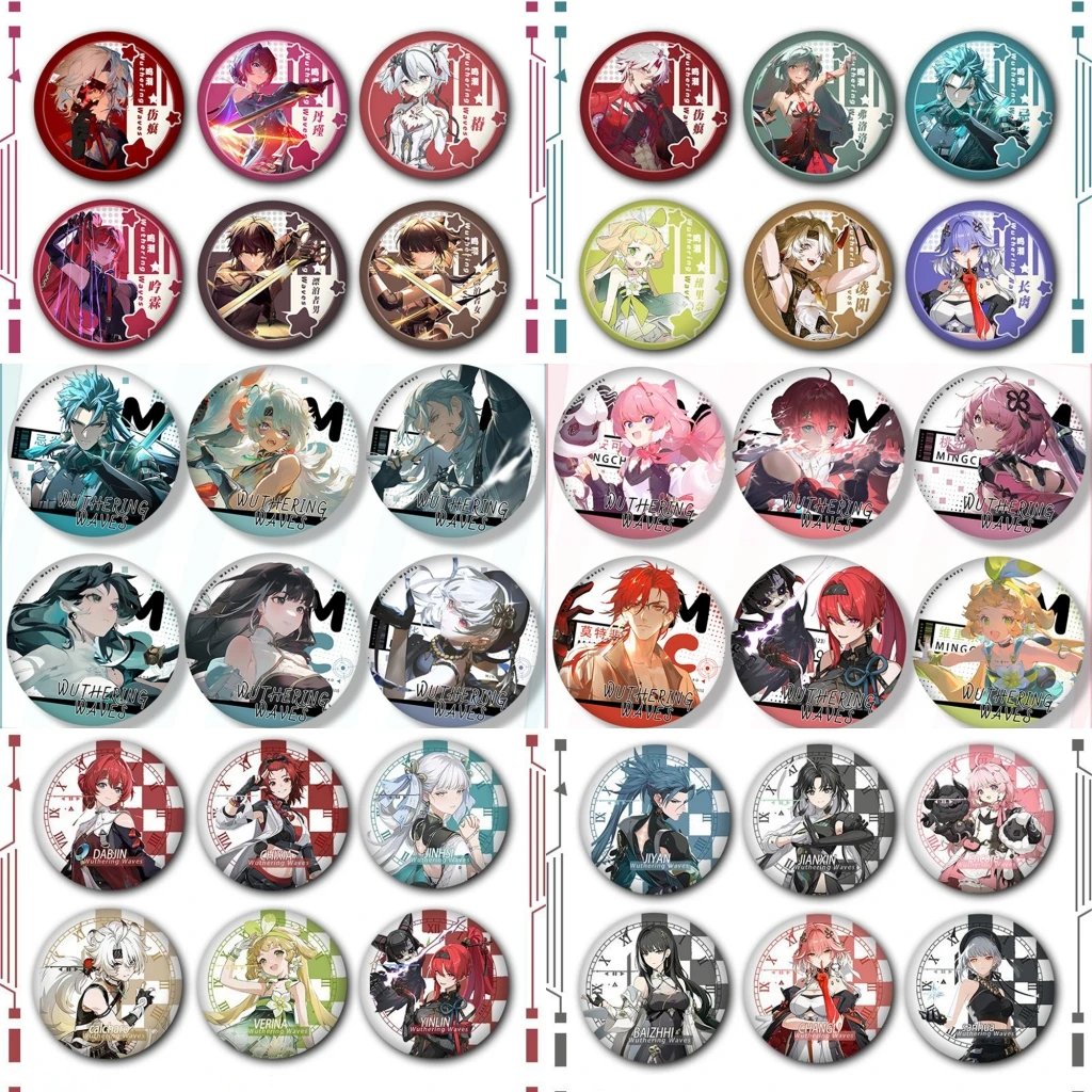 

Game Wuthering Waves Changli Phrolova Verina Jiyan Rover Jianxin Cosplay Badge Pin SPTE Tinplate Brooch Accessories Prop Gift