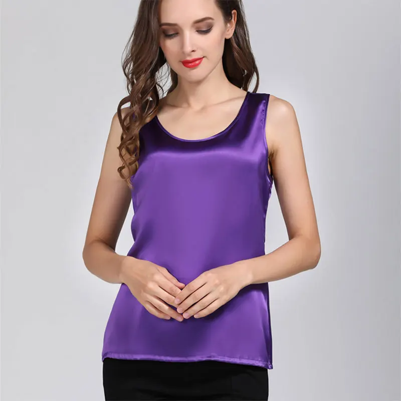 Quality 100% Pure Silk Classical Tank Top Camisole Sleeveless Vest Shirt YM005