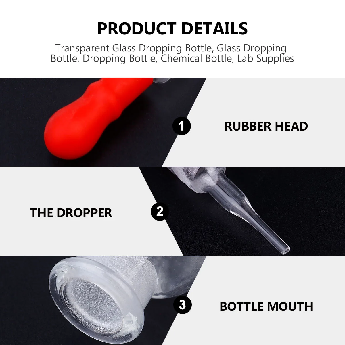 

Supplies Dropper Reagent Bottle Droppers Glass Tools Laboratory Chemical Bottles
