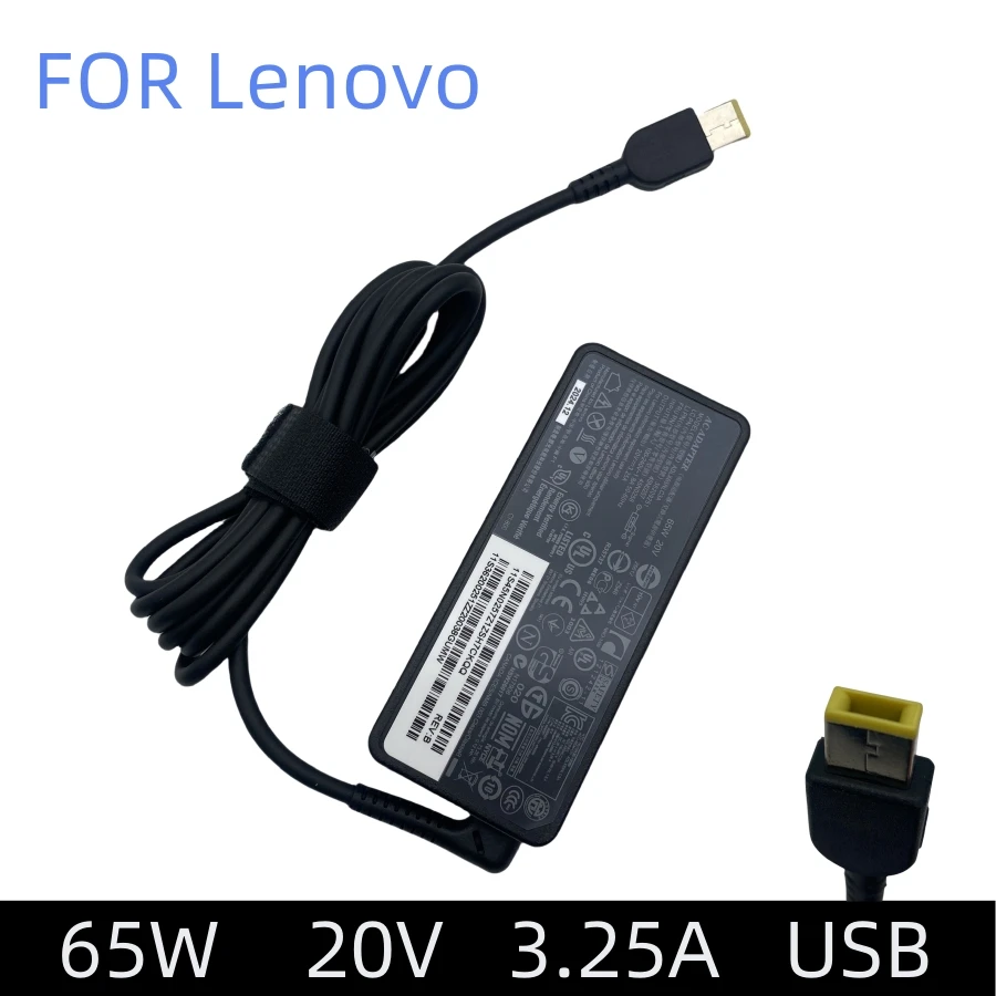 

20V 3.25A 65W USB Laptop Charger AC Apadter For Lenovo IdeaPad 300 500 Thinkpad X301S X230S G500 G405 X1 Carbon E431 E531 T440s