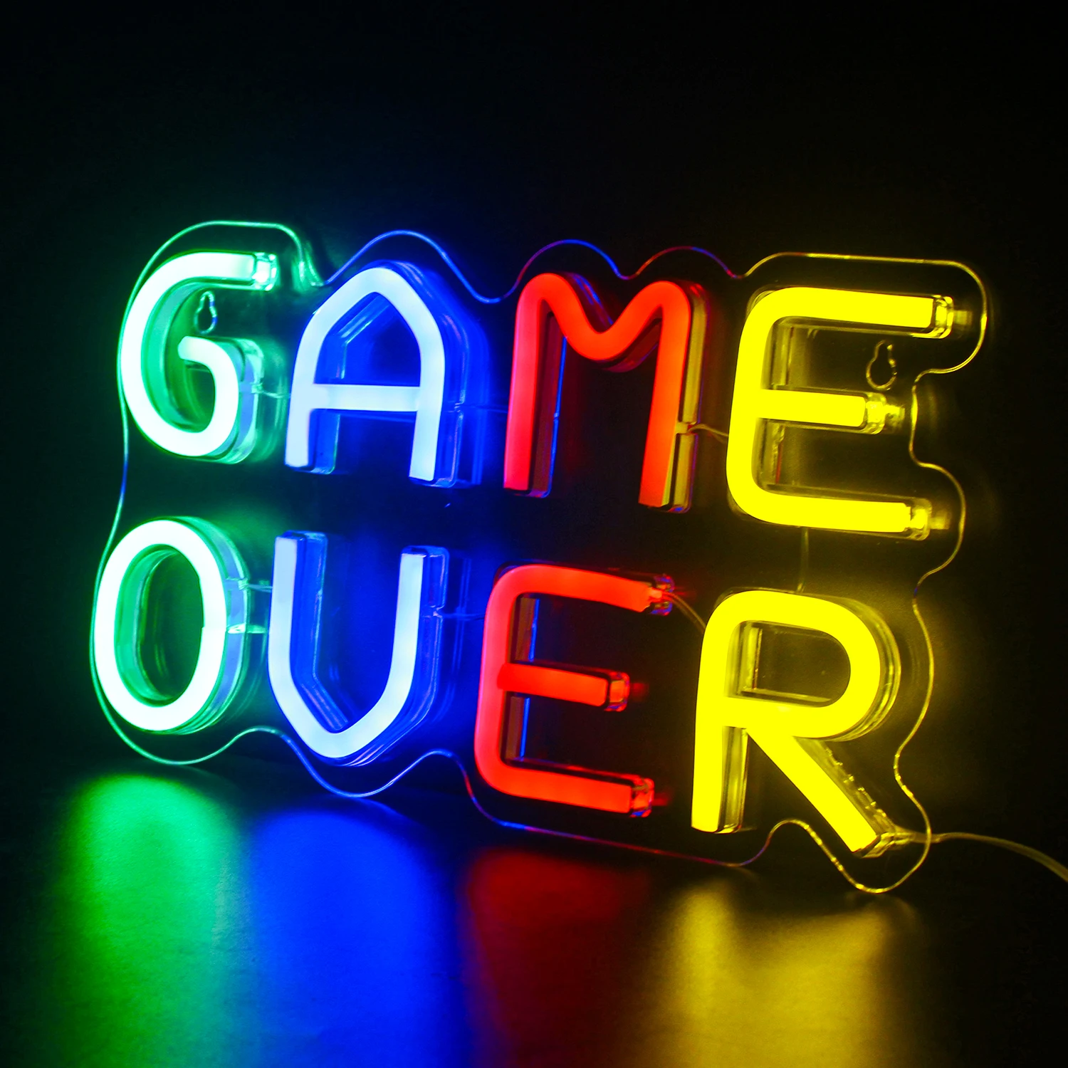 LED Game Over Neon Signs for Bedroom Wall Gaming Decor Boys Teen Gifts Party Bar Club Decorations Acrylic Handmade Neon USB