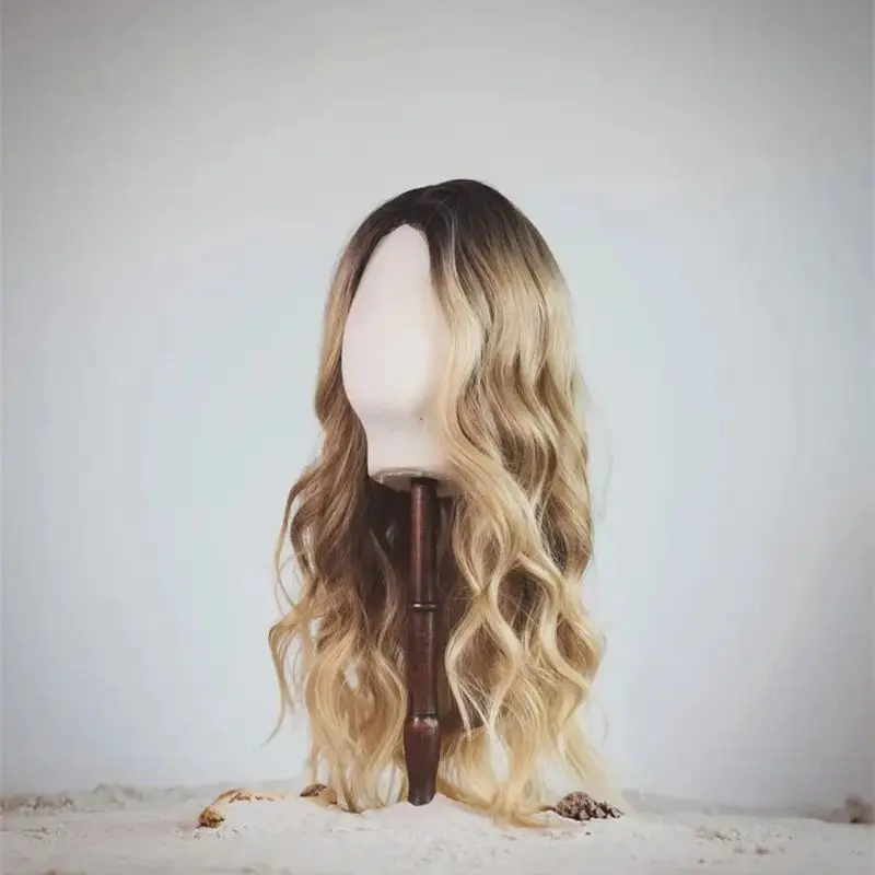 أومبير براون شقراء الاصطناعية HD الدانتيل شعر مستعار أمامي مقاومة للحرارة شعر مستعار طبيعي الجسم موجة الباروكات للجزء اليومي المبتدئين ودية #2