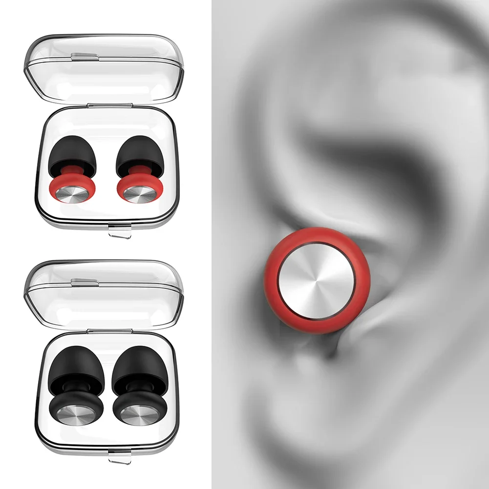 1Pair Silicone Ear Plugs Sleep Anti-Noise Snoring Earplugs Noise Cancelling For Sleeping Noise Reduction Protect Hearing Travel