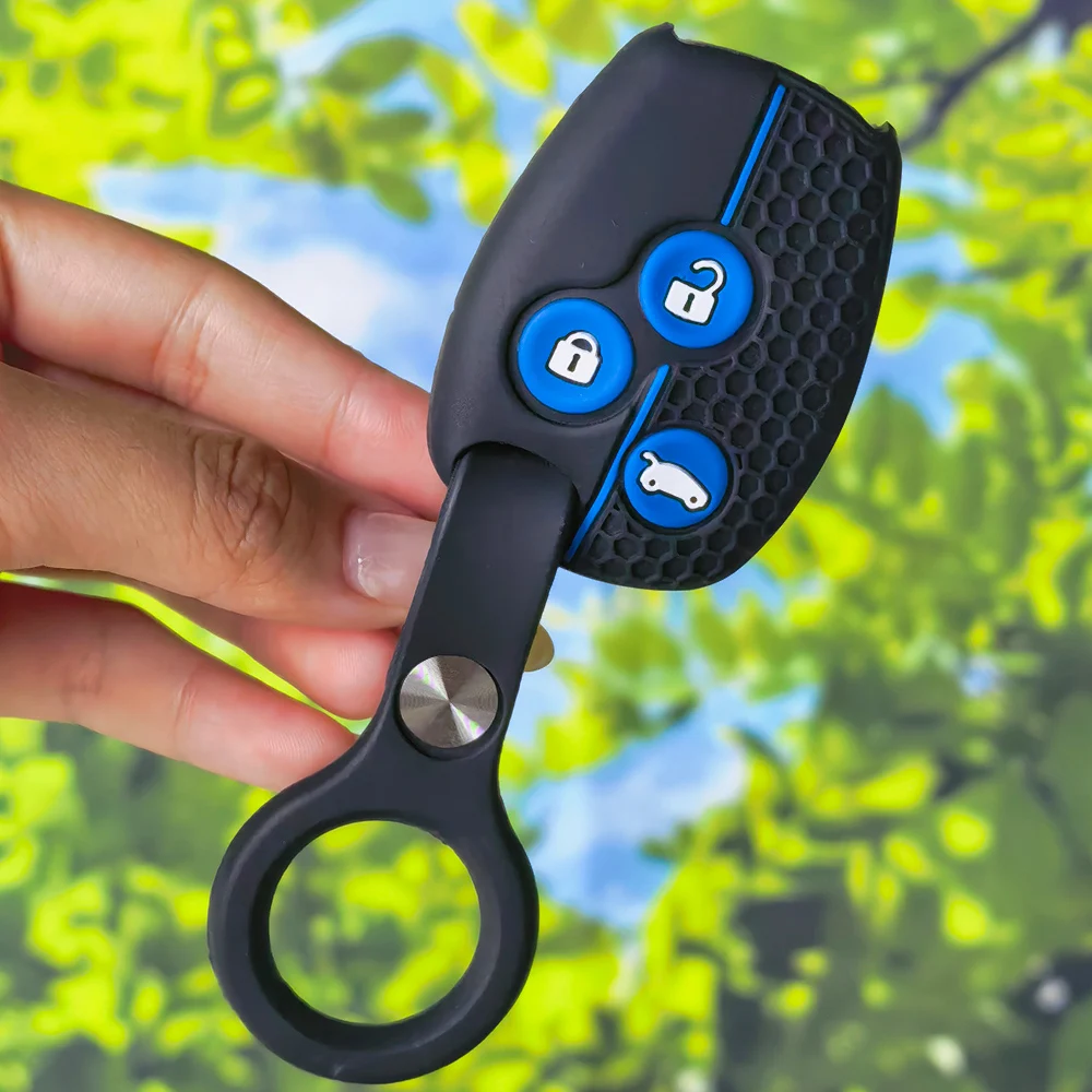 Robust Silicone Remote Key Case With Keychain Anti‑Abrasion Protective Skin For Renault Trafic Clio Duster Logan Dacia Sandero