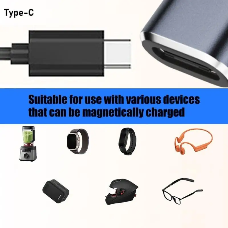 R53C 2.8mm Space Watch Charging Adapter Type C to 2Pin Aluminum Shell with LED Light
