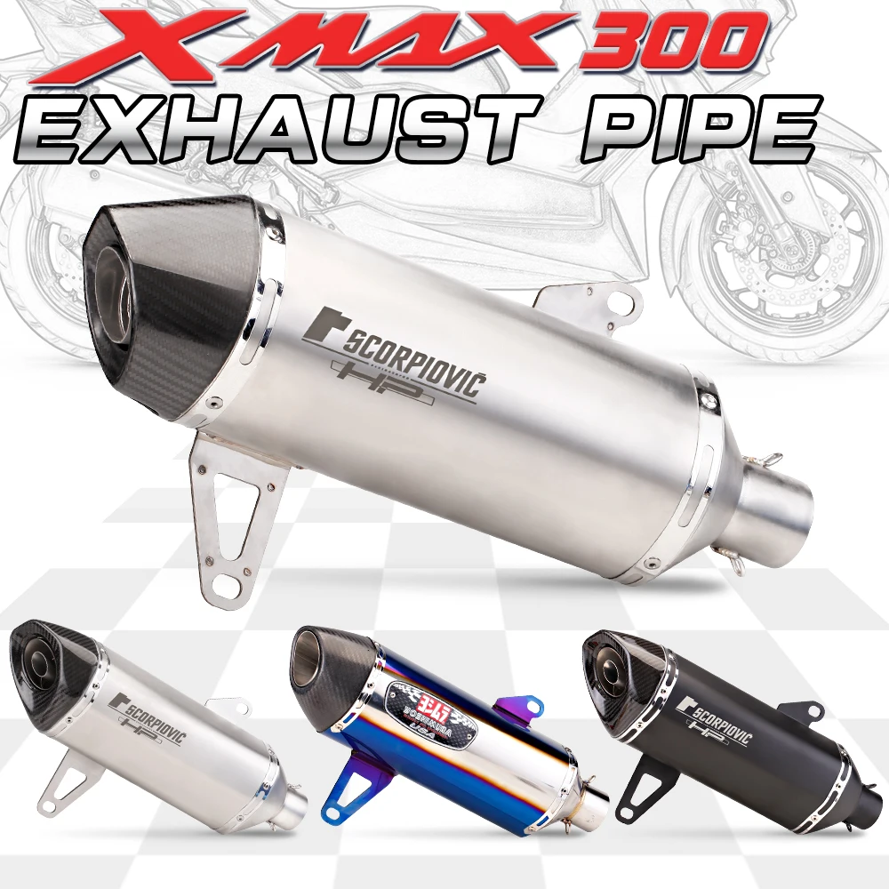 Motorcycle Exhaust Muffler Motocross Front Pipe Stainless Steel Pipe For XMAX300 XMAX250