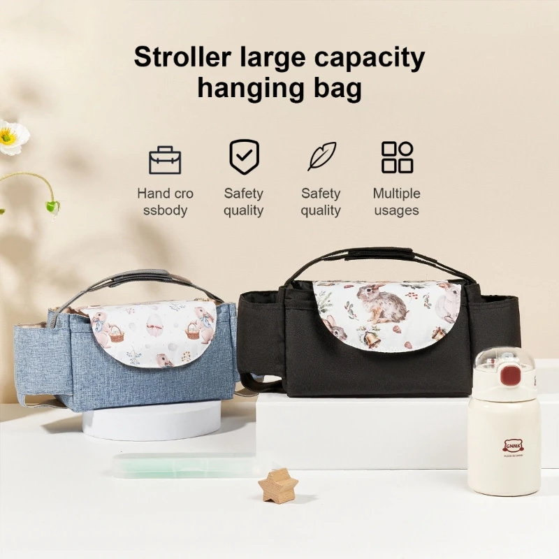 Multifunctional Baby Strollers Hanging Bag Portable Storage Handbag Lovely Print Water Bottle Organiser Case Container