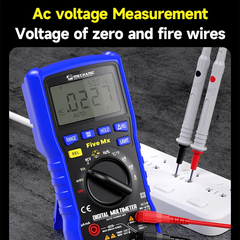 MECHANIC Five Mx Multifunctional  High Precision Multimeter for Electronic Repair Intelligent Anti-burn Four-bit Semi Multimeter