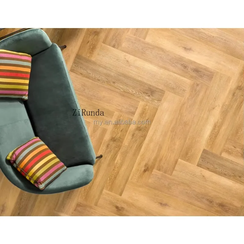 Versión personalizada, diseño moderno, suelo de roble en espiga, color natural, alambre de acero cepillado