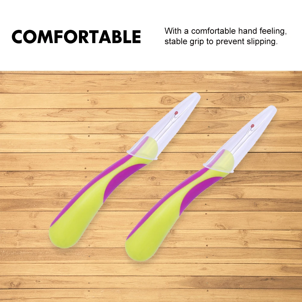

2Pcs Seam Ripper Thread Remover Tool Cutter Trimming Nipper Sewing Accessories Stainless Plastic Easy Grip Milling