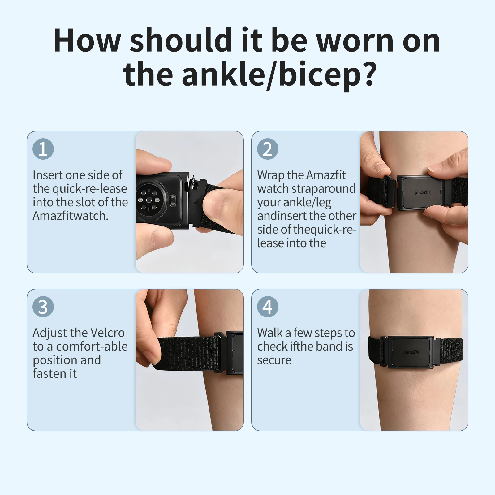 Elastic Braided Nylon Ankle Strap,For Amazfit Helio/Garmin Venu 3/2/Vivoactive 4/Forerunner 265/255 22mm Sports Bicep Band view 3