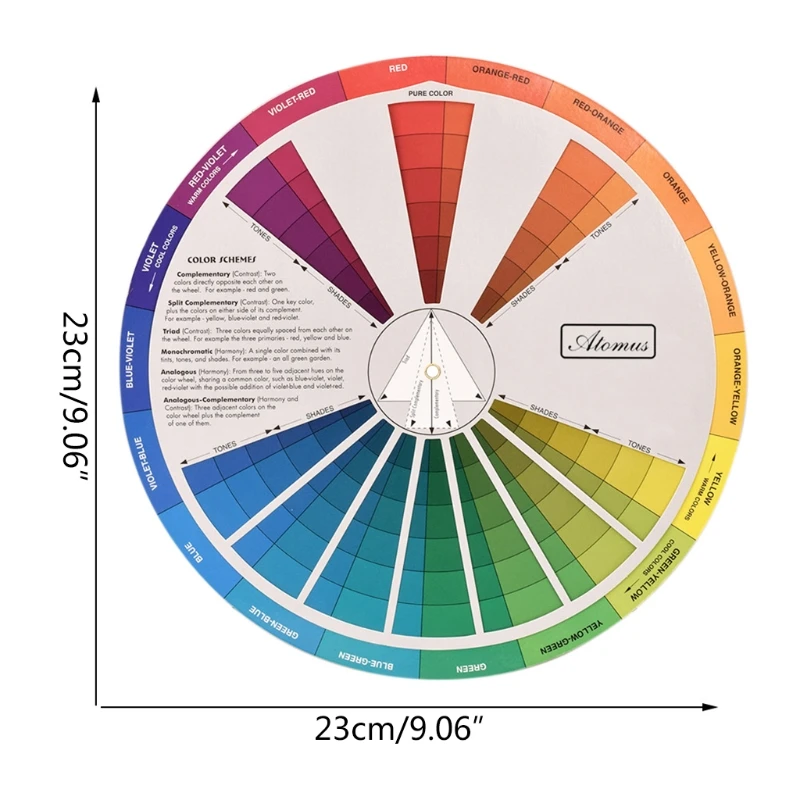 New Professional Paper Card Design Color Mixing Wheel Ink Chart Guidance Round Central Circle Rotates Tattoo Nail Drop Shipping