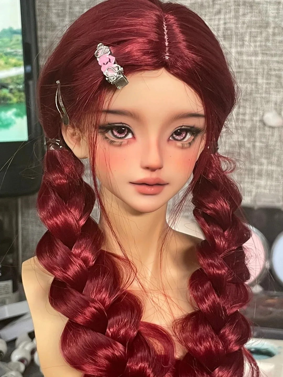 새로운 1/3 샤오주 BJD 인형 싱글 헤드 고품질 메이크업 헤드 귀여운 바이루 소녀와 소년용 - 인형 헤드만 판매