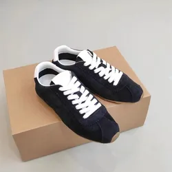 Mrxmus Dutit 2024 New Women Spring Fashion Leather Casual Sports Shoes Lacing Simple Versatile Comfort Flats Sneaker Female Chic